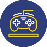 jogos controlador dual linha círculo ícone vetor