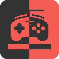 jogos controlador vermelho inverso ícone vetor
