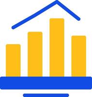 Barra gráfico plano dois cor ícone vetor