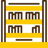 estante de livros amarelo mentir círculo ícone vetor