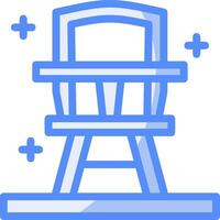 Alto cadeira linha preenchidas azul ícone vetor