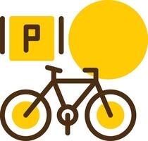 bicicleta estacionamento amarelo mentir círculo ícone vetor