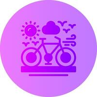 bicicleta gradiente círculo ícone vetor