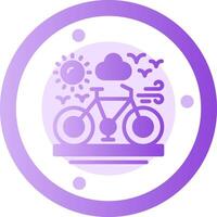 ícone de gradiente de glifo de bicicleta vetor