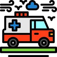 ambulância linha preenchidas ícone vetor