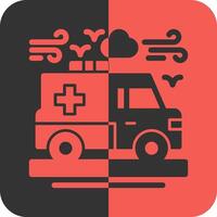 ambulância vermelho inverso ícone vetor