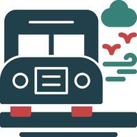 ícone de glifo de duas cores de ônibus escolar vetor