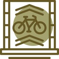 bicicleta faixa linear círculo ícone vetor