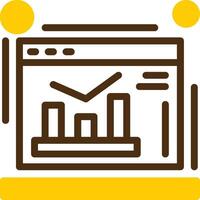 Google analytics amarelo mentir círculo ícone vetor