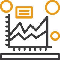 área gráfico linha dois cor ícone vetor