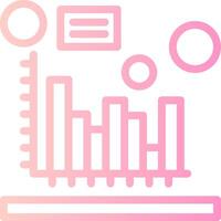 histograma linear gradiente ícone vetor