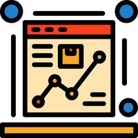 comércio eletrônico rastreamento linha preenchidas ícone vetor