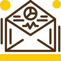 o email marketing analytics amarelo mentir círculo ícone vetor