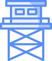torre de vigia linha preenchidas azul ícone vetor