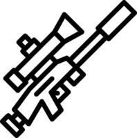 ícone de linha de rifle sniper vetor
