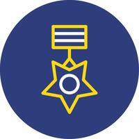 medalha do honra dual linha círculo ícone vetor