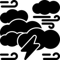 ícone de glifo de tempestade vetor