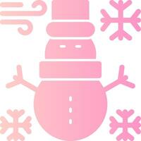 boneco de neve sólido multi gradiente ícone vetor