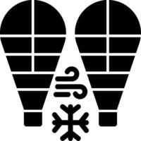 sapatos de neve glifo ícone vetor