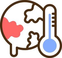 global aquecimento cor preenchidas ícone vetor