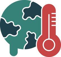 ícone de duas cores de glifo do aquecimento global vetor