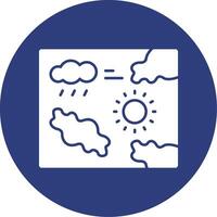 clima mapa glifo círculo ícone vetor