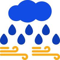 nuvem com gota de chuva plano dois cor ícone vetor