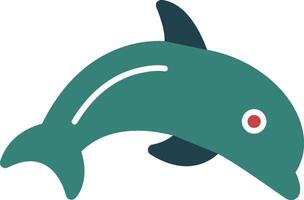ícone de duas cores de glifo de golfinho vetor