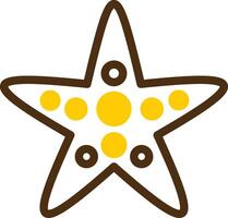 estrelas do mar amarelo mentir círculo ícone vetor