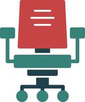 ícone de duas cores de glifo de cadeira de escritório vetor