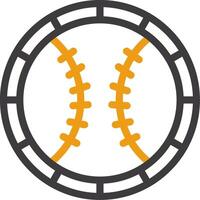 ícone de duas cores de linha de beisebol vetor