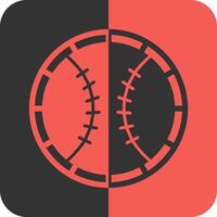 beisebol vermelho inverso ícone vetor
