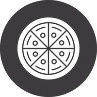 ícone de círculo de glifo de pizza vetor