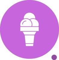 gelo creme cone glifo sombra ícone vetor