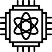 ícone de linha de computação quântica vetor