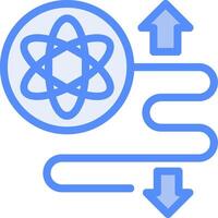 quantum emaranhamento linha preenchidas azul ícone vetor