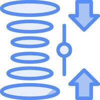 quantum sobreposição linha preenchidas azul ícone vetor