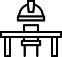 ícone de linha de cadeira de mesa vetor