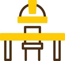 escrivaninha cadeira amarelo mentir círculo ícone vetor