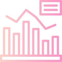 crescimento gráfico linear gradiente ícone vetor