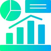 gráfico e gráfico sólido multi gradiente ícone vetor
