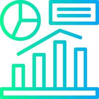 gráfico e gráfico linear gradiente ícone vetor