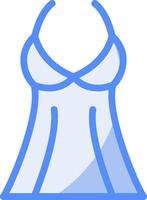 lingerie linha preenchidas azul ícone vetor