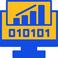 byte subir plano dois cor ícone vetor