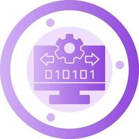 byte fluxo glifo gradiente ícone vetor