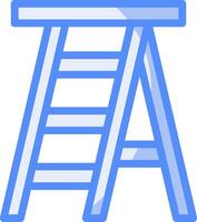 escada linha preenchidas azul ícone vetor