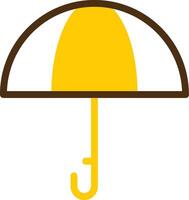 guarda-chuva amarelo mentir círculo ícone vetor