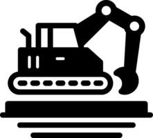 ícone de glifo de escavadeira vetor