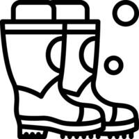 ícone de linha de botas de bombeiro vetor