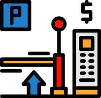 pagar em Saída estacionamento linha preenchidas ícone vetor
